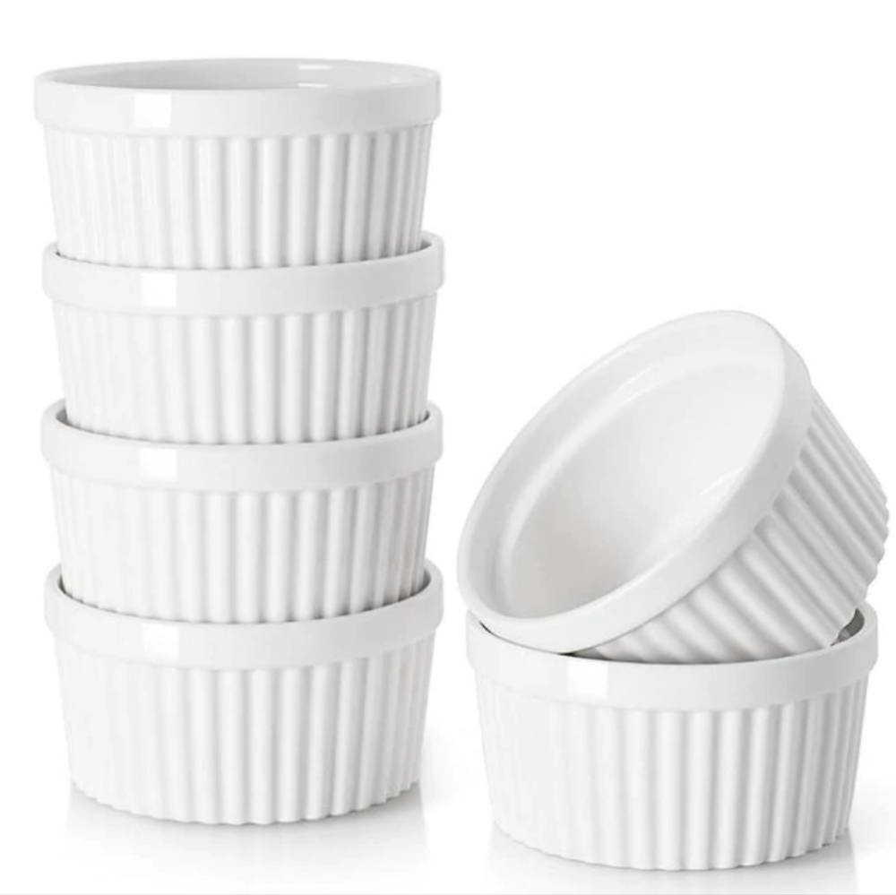 Dowan set of 6 white Ramekins